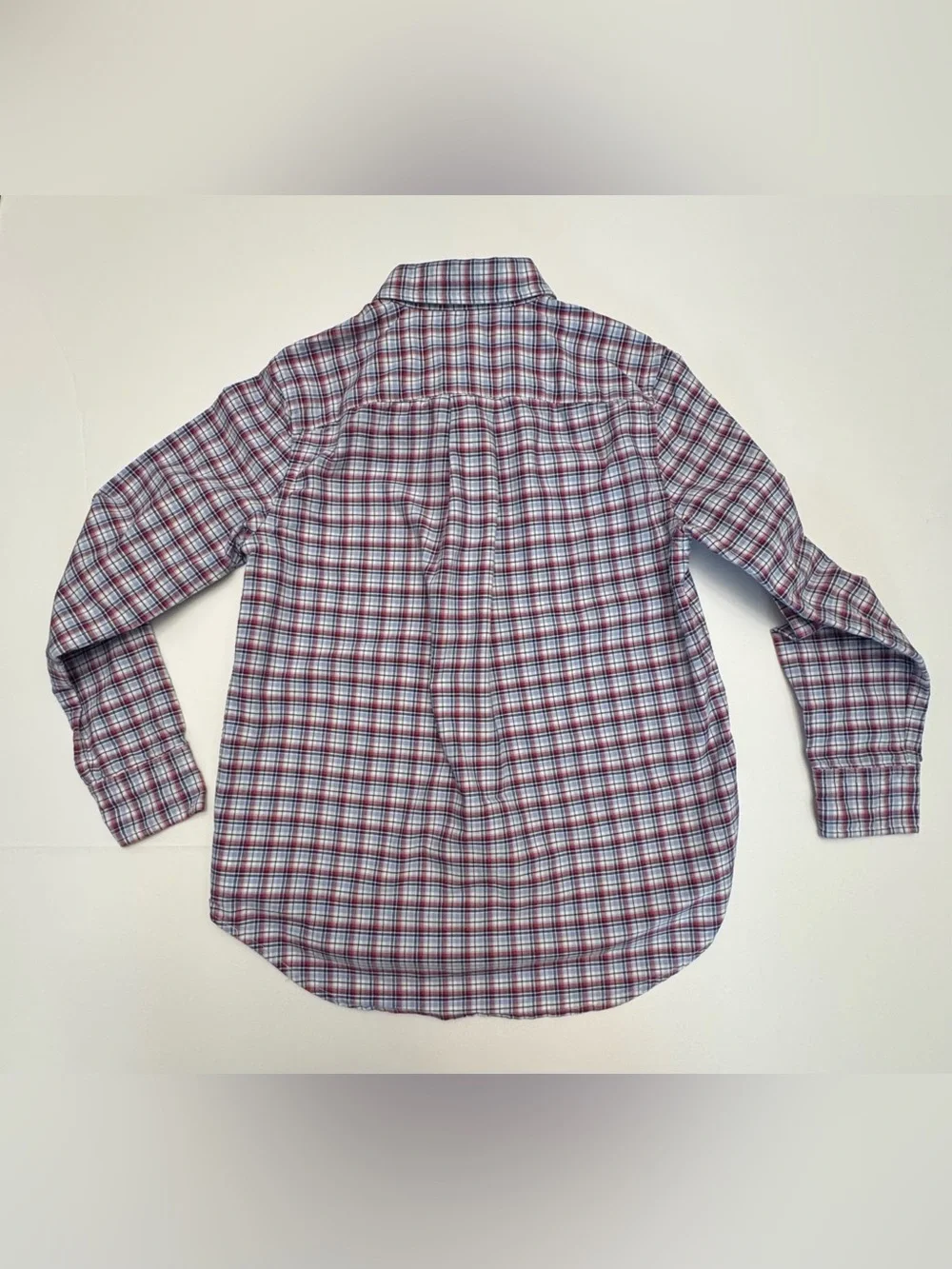 Ralph Lauren Boys Plaid Button-Down Shirt - Blue & Red Plaid Size M (10-12)